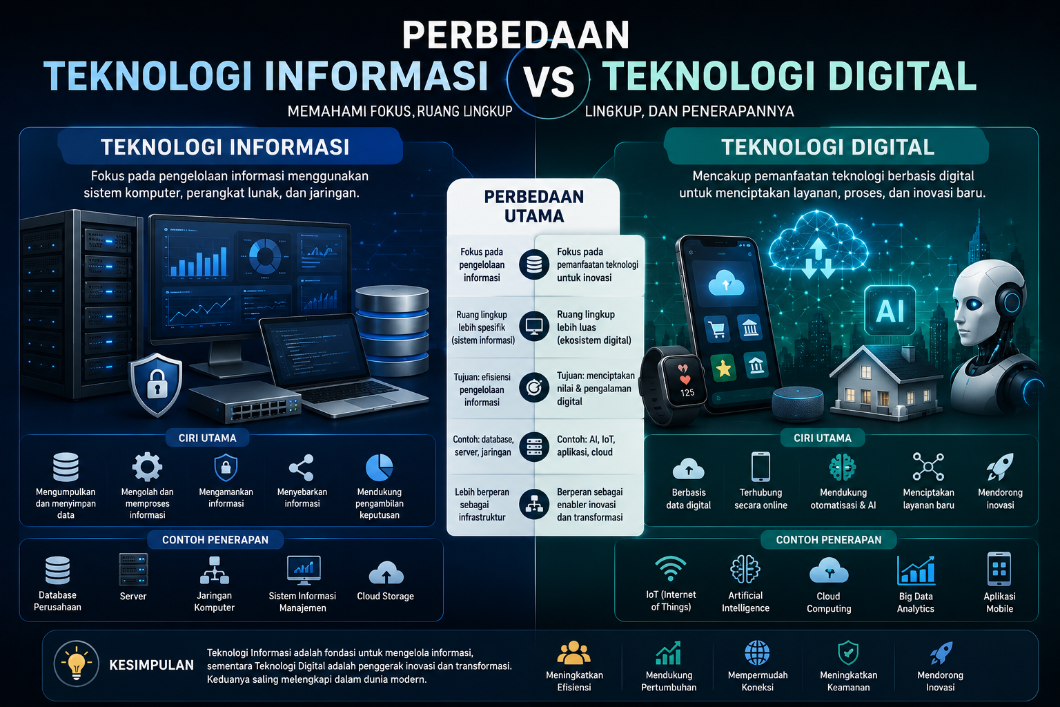 Perbedaan Teknologi Informasi dan Teknologi Digital