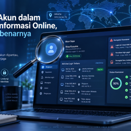 buatkan gambar "Pelacakan Akun dalam Keamanan Informasi Online
